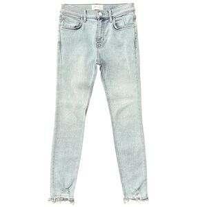 Current Elliott The Stiletto Mid-Rise Raw Hem Ankle Skinny Jeans Size 27